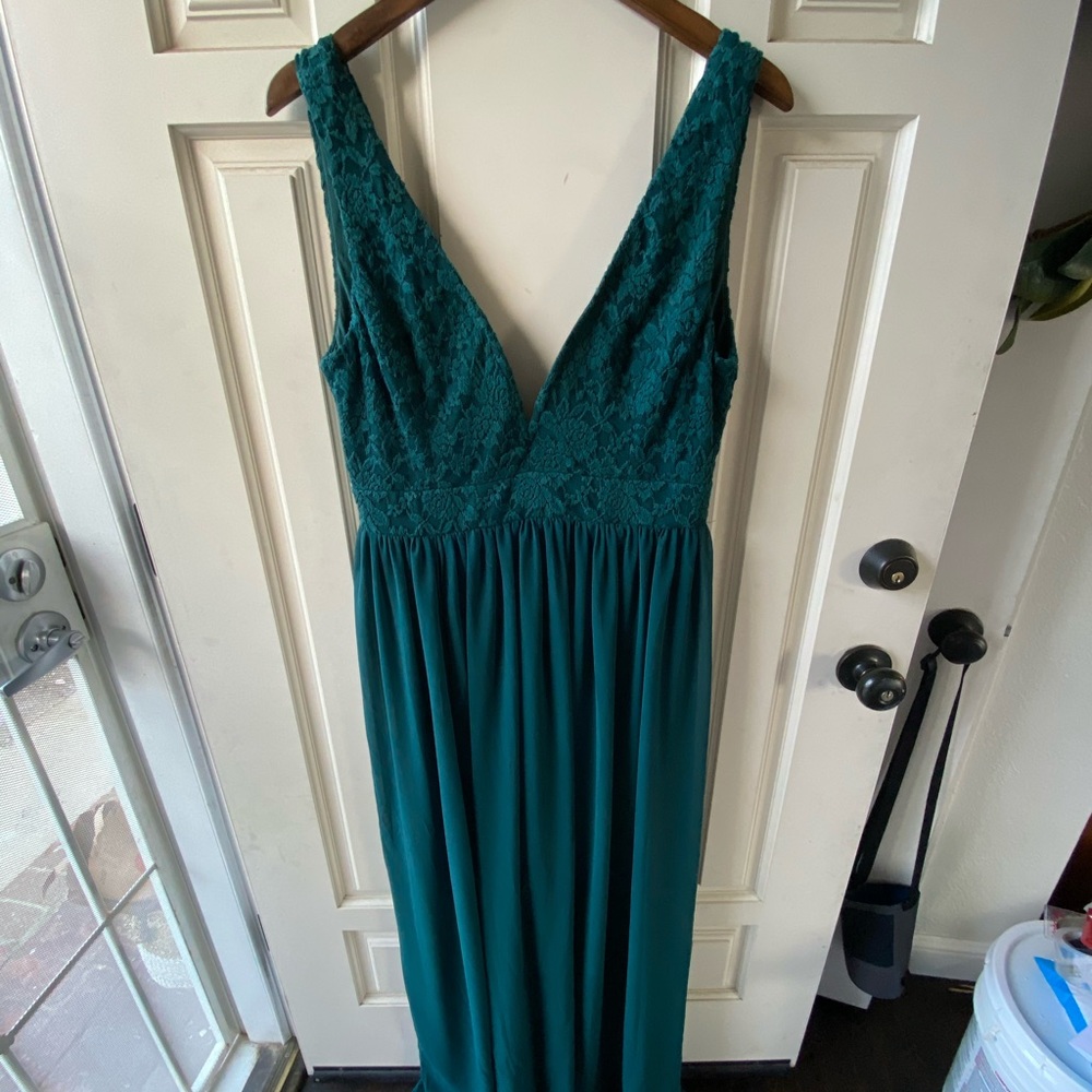 Green V Neck Maxi LuLus dress xl